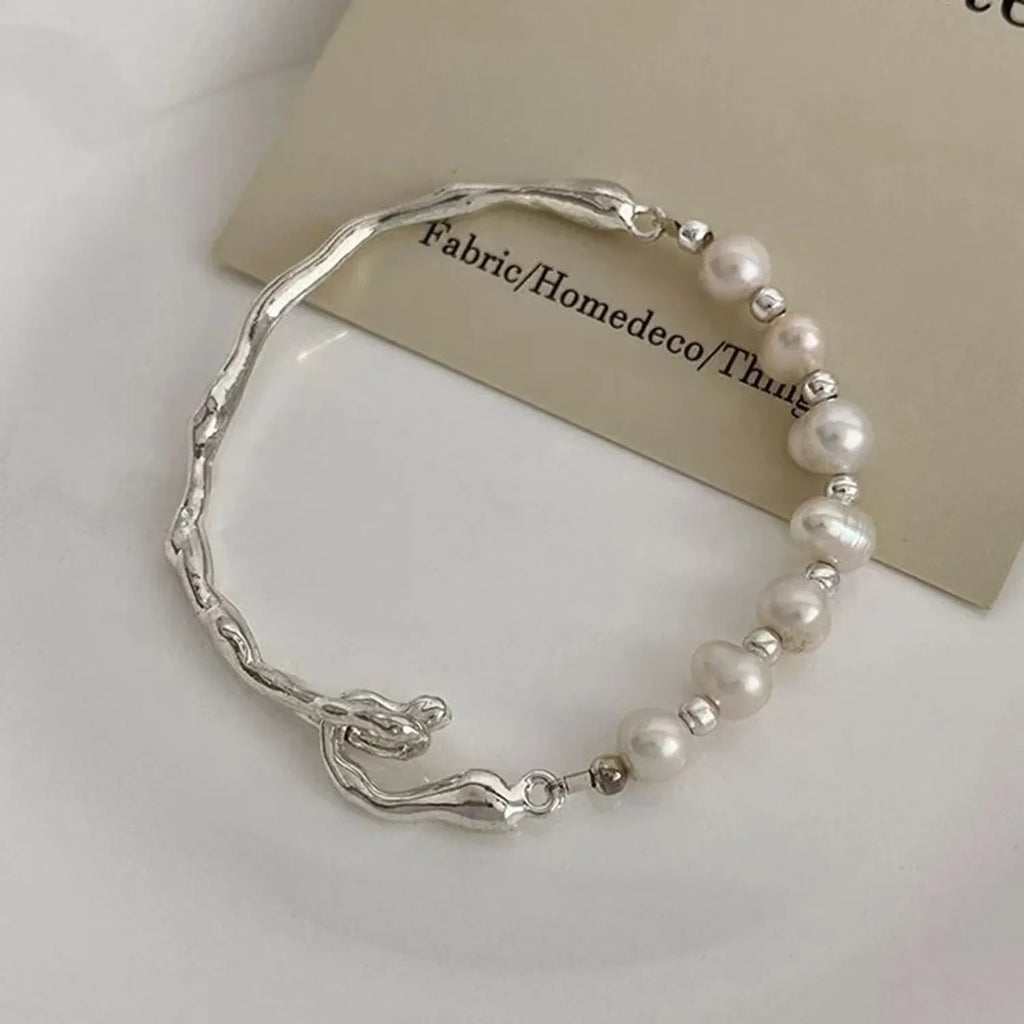 Baroque Irregular Pearl Mixed Bracelet — Niche Elegant