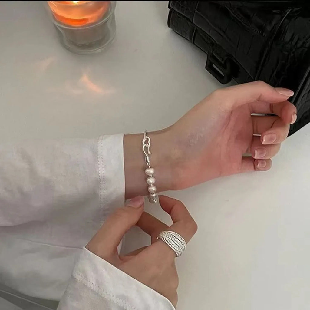 Baroque Irregular Pearl Mixed Bracelet — Niche Elegant