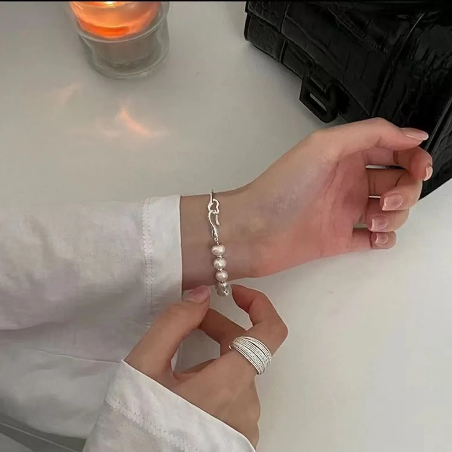 Baroque Irregular Pearl Mixed Bracelet — Niche Elegant