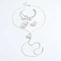 Baroque Pearl Jewelry Set - Gold Tone Necklace, Earrings, Bangle & Ring