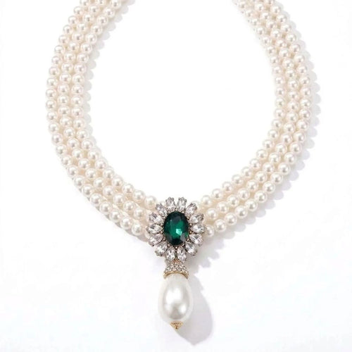 Belle Époque Pearl & Gemstone Drop Jewelry Set - Gold Jewelry