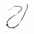 Black Onyx Beaded Pearl Choker – Handmade Artisan Necklace