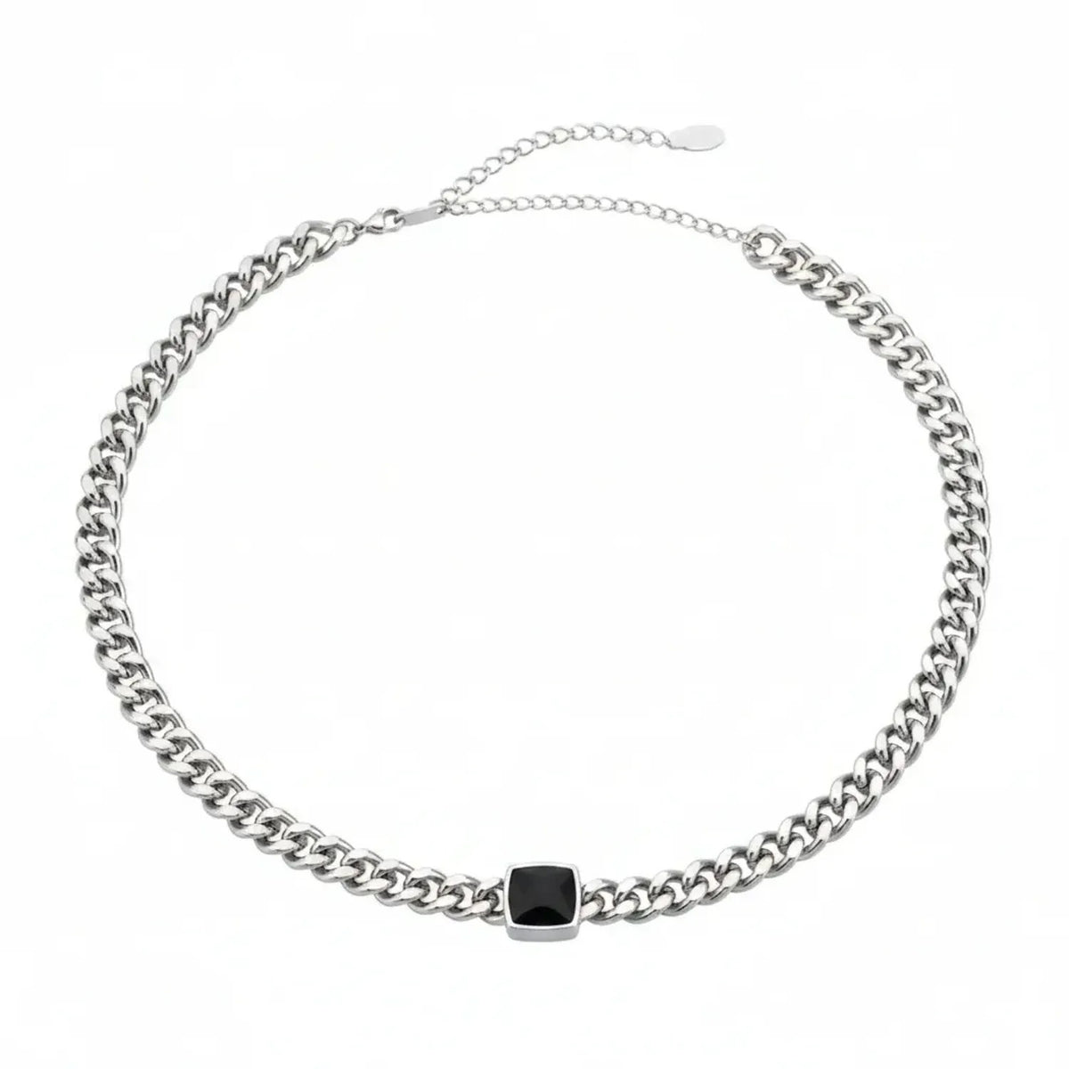 Black Shell Square Link Titanium Steel Gold Chain & Gold Necklace Set