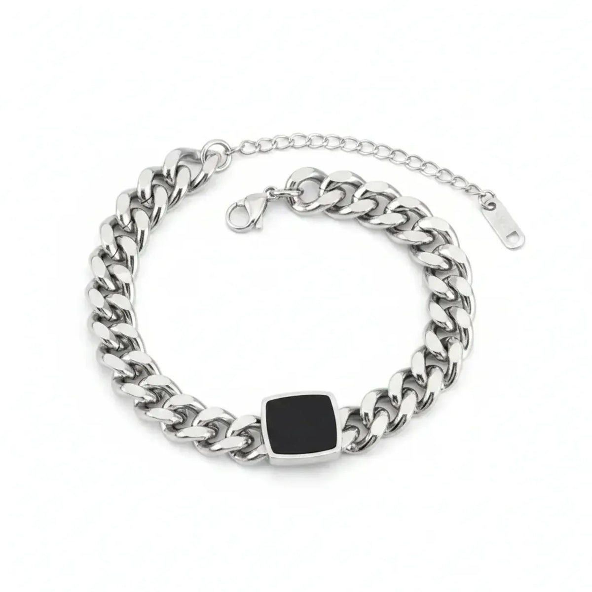 Black Shell Square Link Titanium Steel Gold Chain & Gold Necklace Set