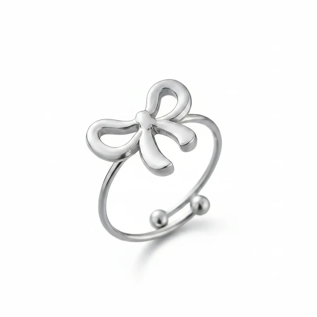 Bow-Shaped Light Luxury Titanium Steel Jewelry Set