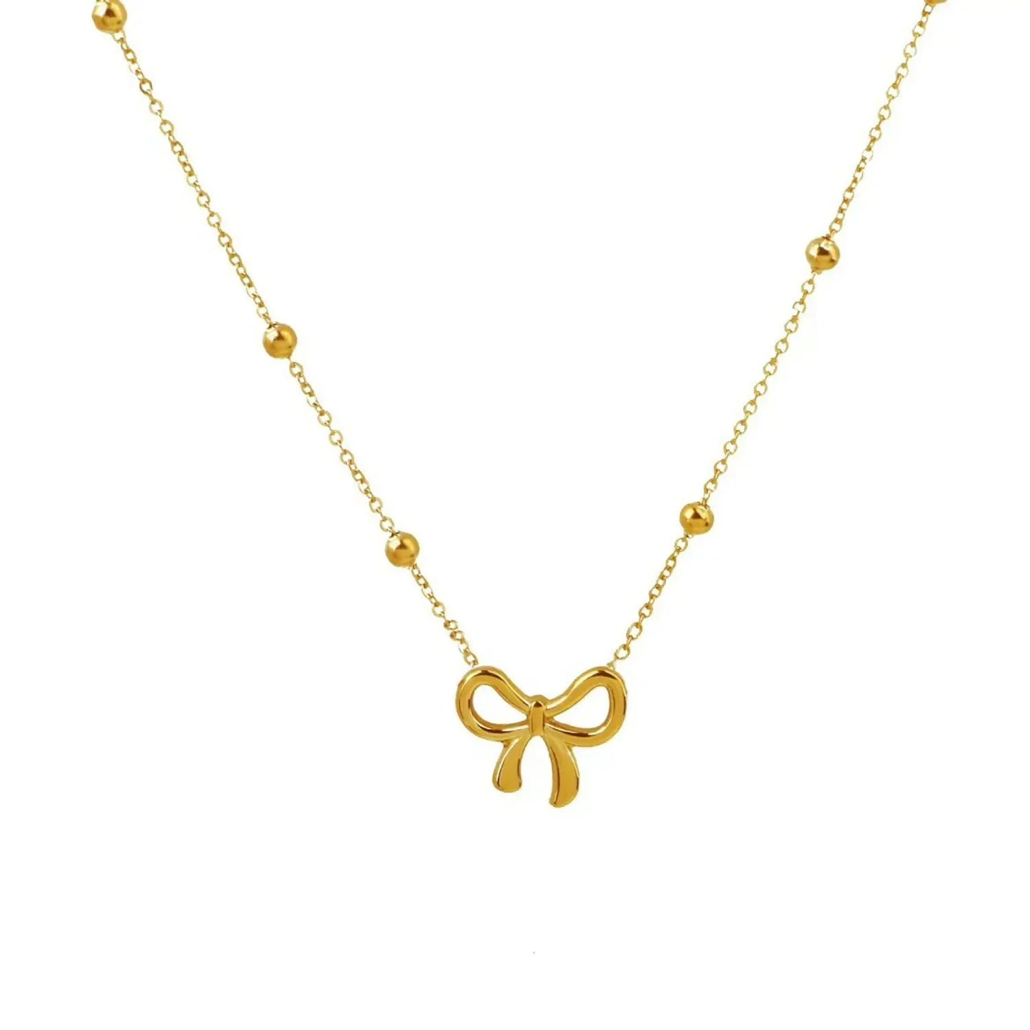 Bow-Shaped Light Luxury Titanium Steel Jewelry Set