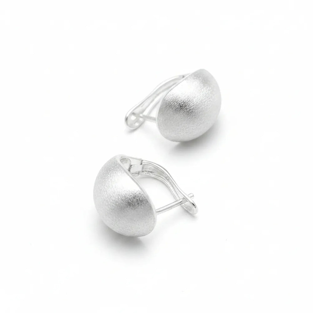 Brushed Matte Teardrop Ear Clips — Minimalist No-Piercing