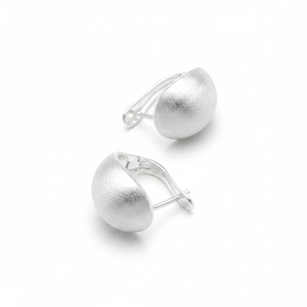 Brushed Matte Teardrop Ear Clips — Minimalist No-Piercing