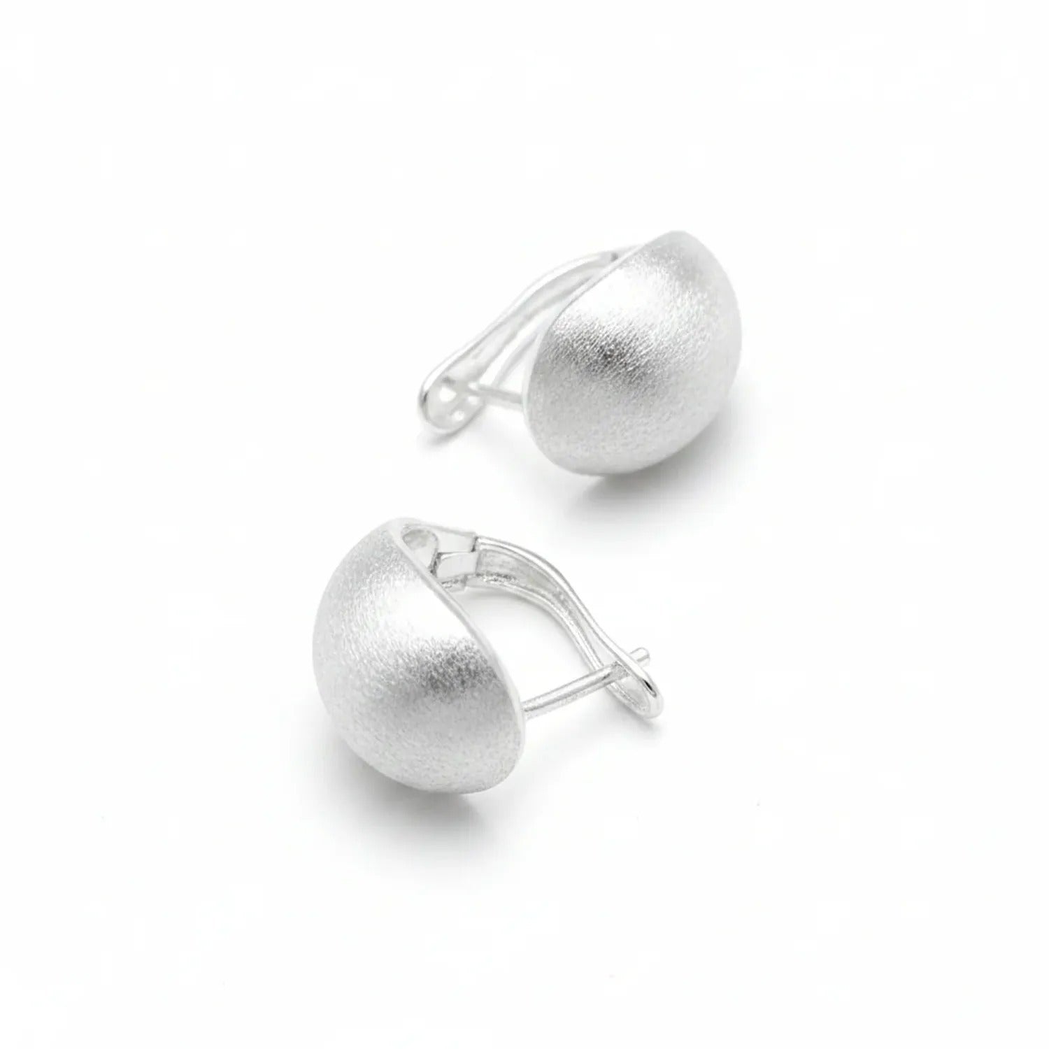 Brushed Matte Teardrop Ear Clips — Minimalist No-Piercing