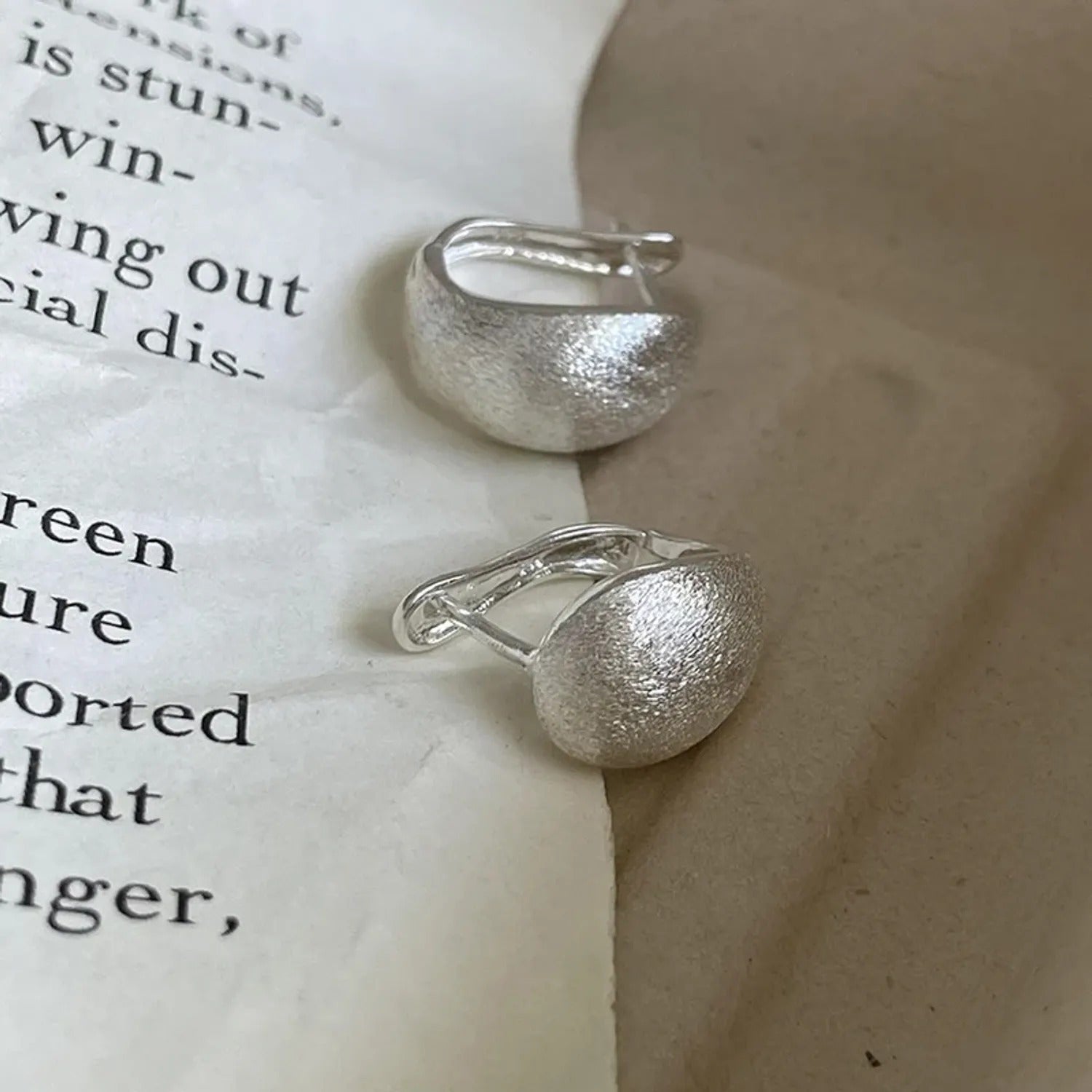 Brushed Matte Teardrop Ear Clips — Minimalist No-Piercing