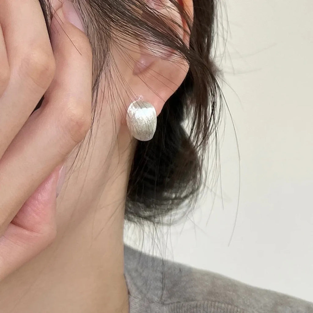 Brushed Matte Teardrop Ear Clips — Minimalist No-Piercing