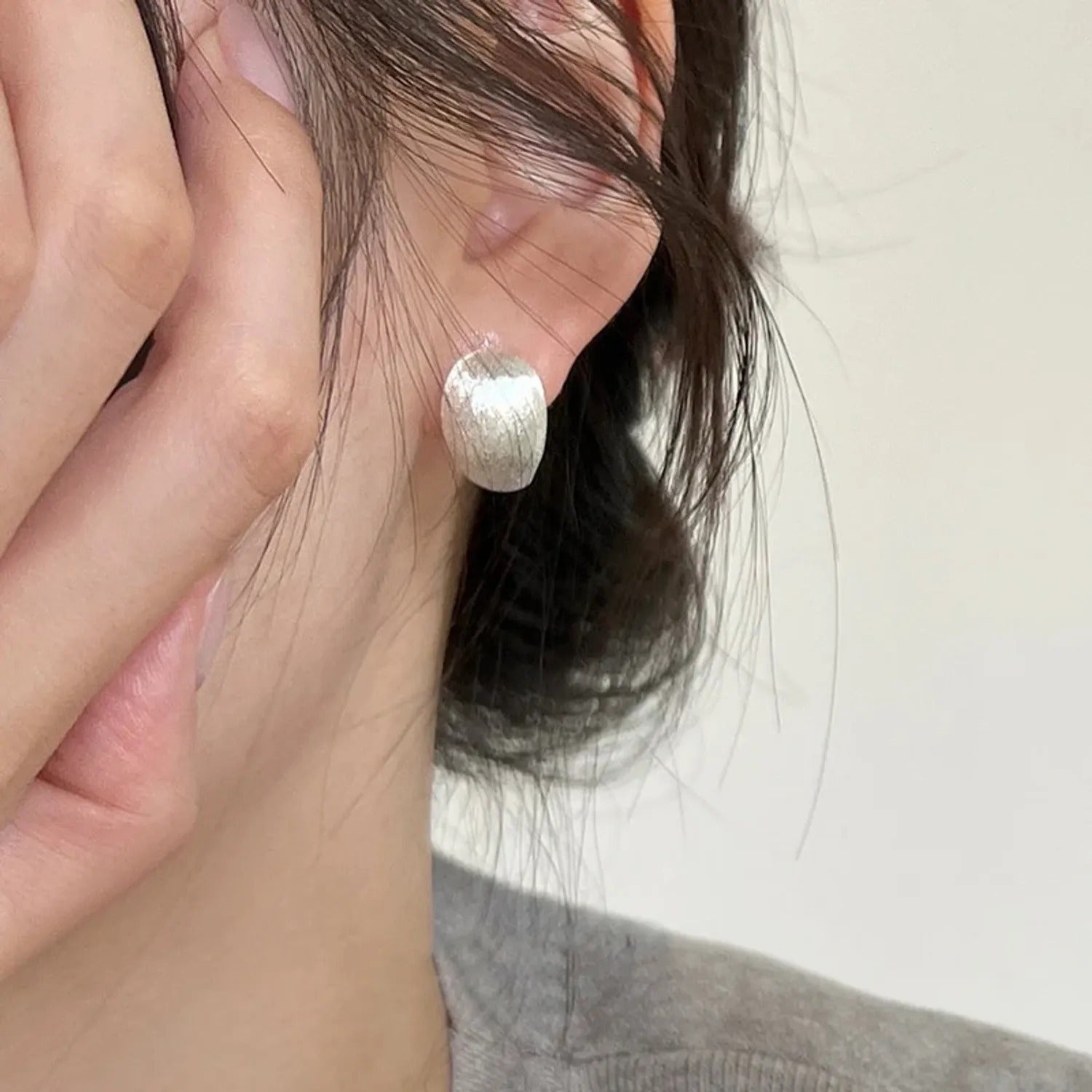 Brushed Matte Teardrop Ear Clips — Minimalist No-Piercing