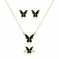 Butterfly & Double Heart Delicate Jewelry Set