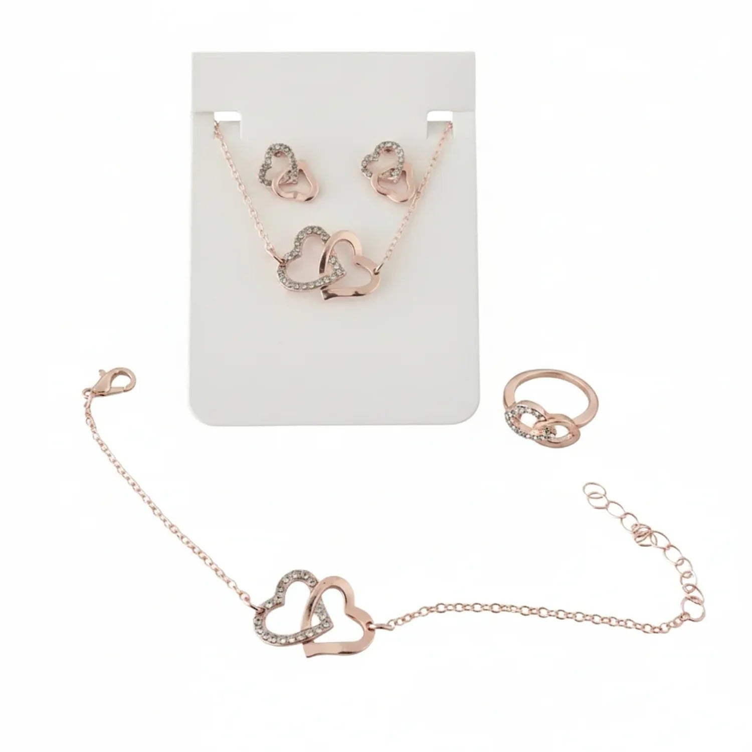 Butterfly & Double Heart Delicate Jewelry Set