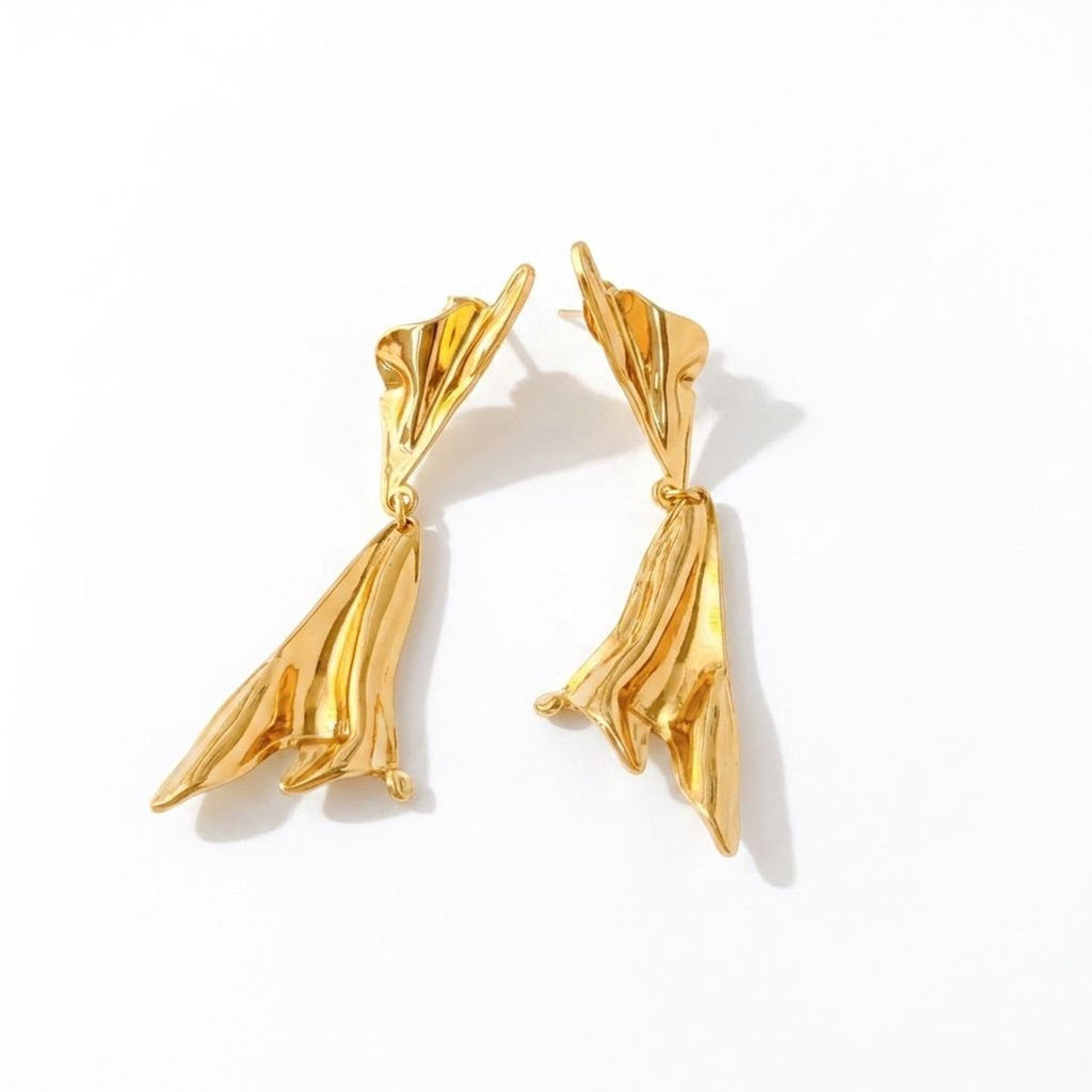 Cascading Circle Tassel Drop Gold Earrings – 304 Stainless Steel Long Drops