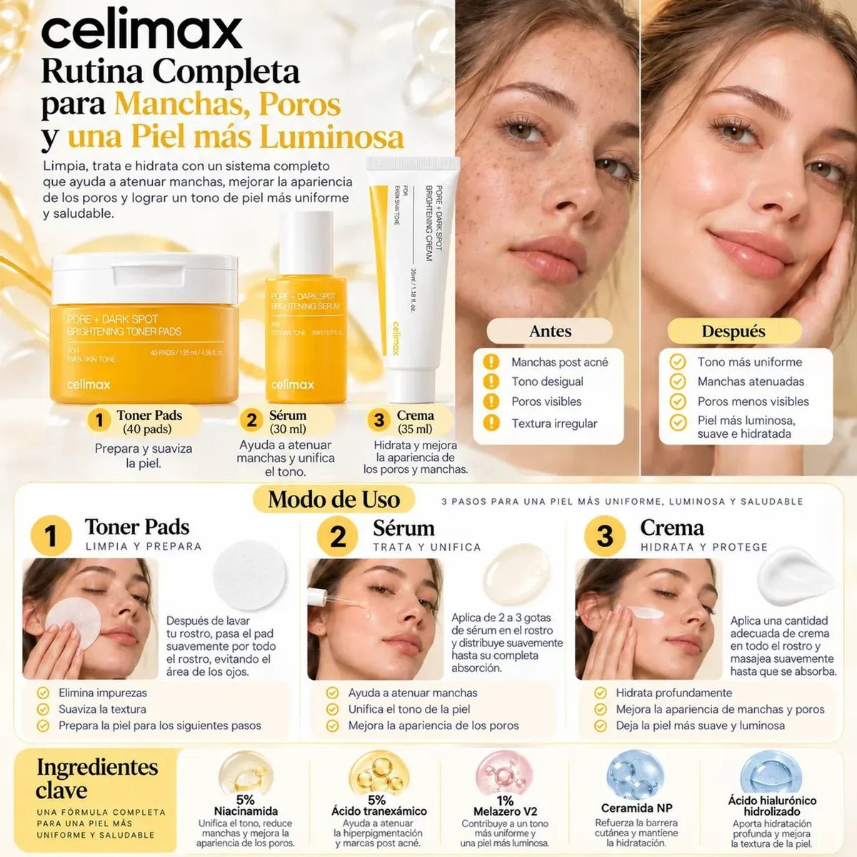 celimax Pore + Dark Spot Brightening 3-Step Skincare Set