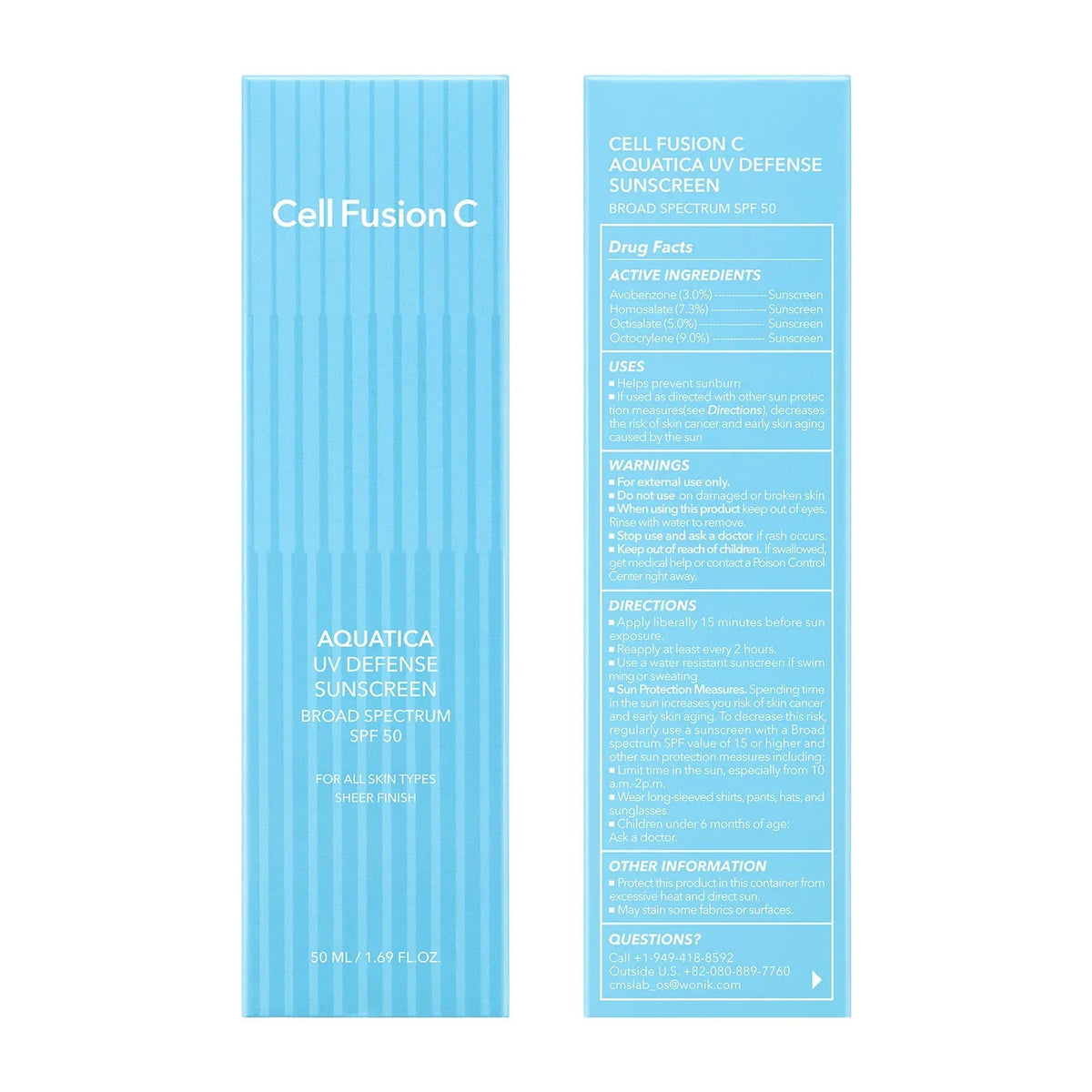 CellFusionC — [CellFusionC] Aquatica UV Defense Sunscreen OTC 50ml