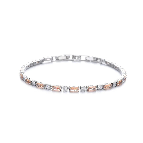 Geometric Cubic Zirconia Bracelet for Women - Gold Jewelry
