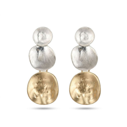 Circular Patchwork Geometric Earrings for Women - Vintage Zinc Alloy Jewelry