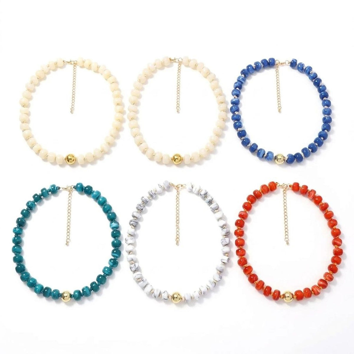 CJDROPSHIPPING — CJDROPSHIPPING Dyed Resin Round Flat Bead Necklaces for Women — all variants