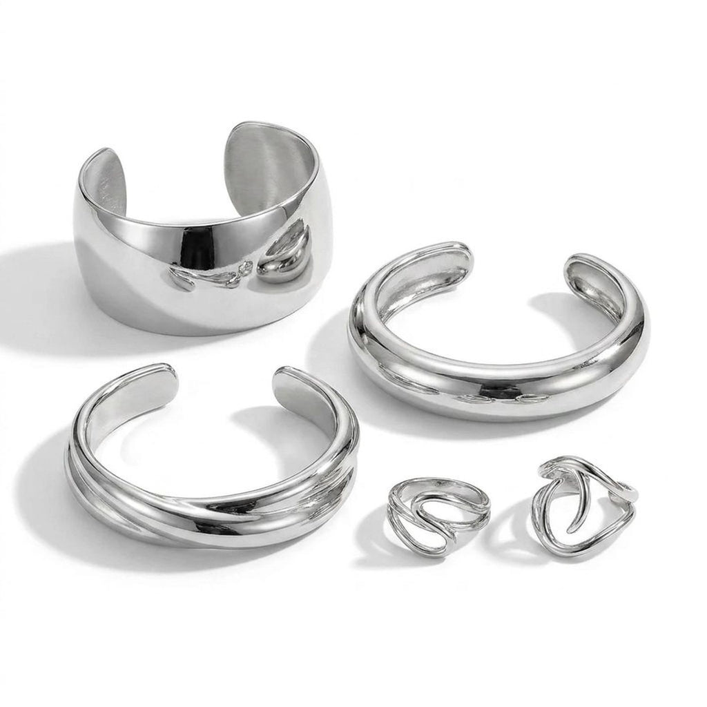CJDROPSHIPPING — CJDROPSHIPPING Exaggerated Glossy Wide Open Bangle Bracelet for Women
