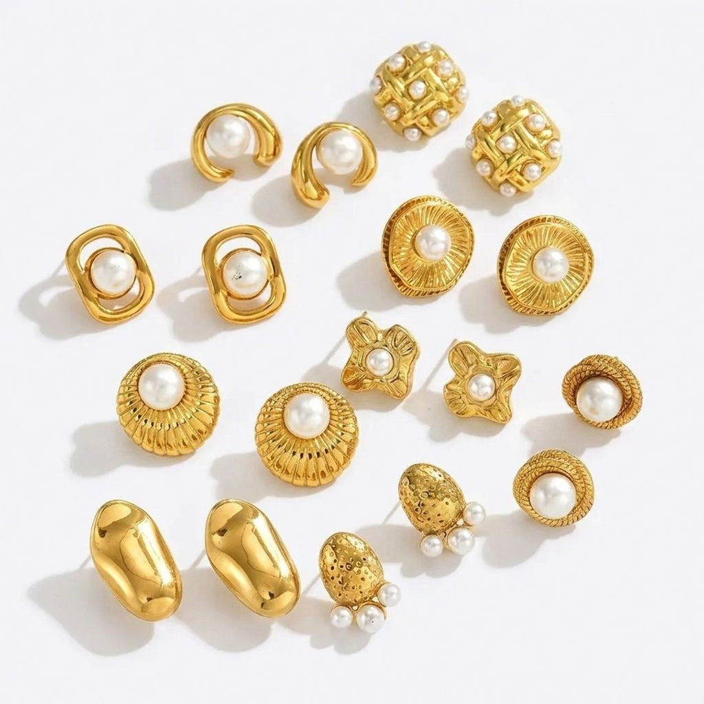 CJDROPSHIPPING — CJDROPSHIPPING Geometric Faux Pearl Stud Earrings for Women, Circle Design