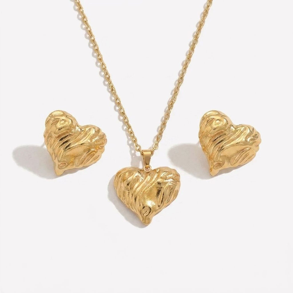 CJDROPSHIPPING — CJDROPSHIPPING Heart Pendant Long Necklace and Earrings for Women Set
