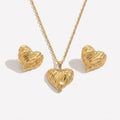 CJDROPSHIPPING — CJDROPSHIPPING Heart Pendant Long Necklace and Earrings for Women Set