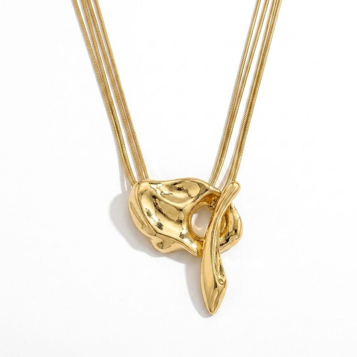 CJDROPSHIPPING — CJDROPSHIPPING Women Geometric Irregular Pendant OT Buckle Clavicle Chain Gold Necklace