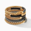 CJDROPSHIPPING — CJDROPSHIPPING Women's 5-Piece Mixed-Color Metal Stacking Bracelet Set, Gold, Silver & Gunmetal