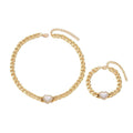CJDROPSHIPPING — CJDROPSHIPPING Women's Cubic Zirconia Heart Jewelry Set - Clavicle Chain & Bracelet (Alternative to Permanent Jewelry)
