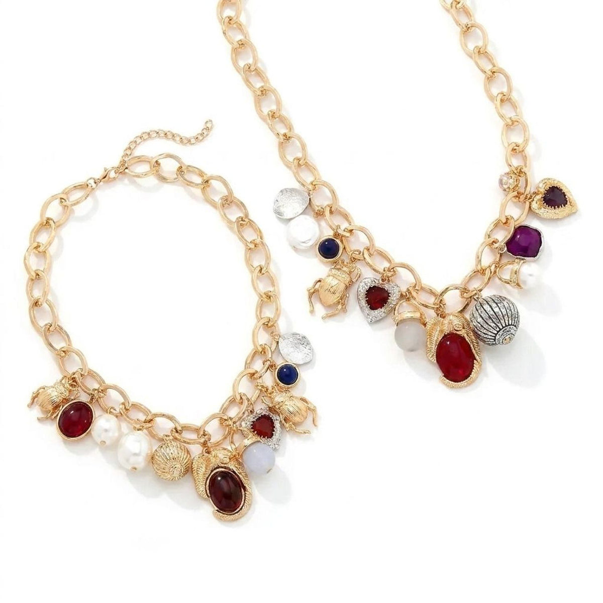 CJDROPSHIPPING — CJDROPSHIPPING Women's Heart-Shaped Insect Pearl Pendant Necklace — all variants