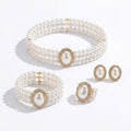 CJDROPSHIPPING — CJDROPSHIPPING Women's Multi-Layer Jewelry Set with Faux Pearl & Cubic Zirconia Necklace, Bracelet & Earrings for Women