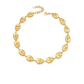 CJDROPSHIPPING Textured Hollow Stainless Steel Gold Chain Necklace for Women