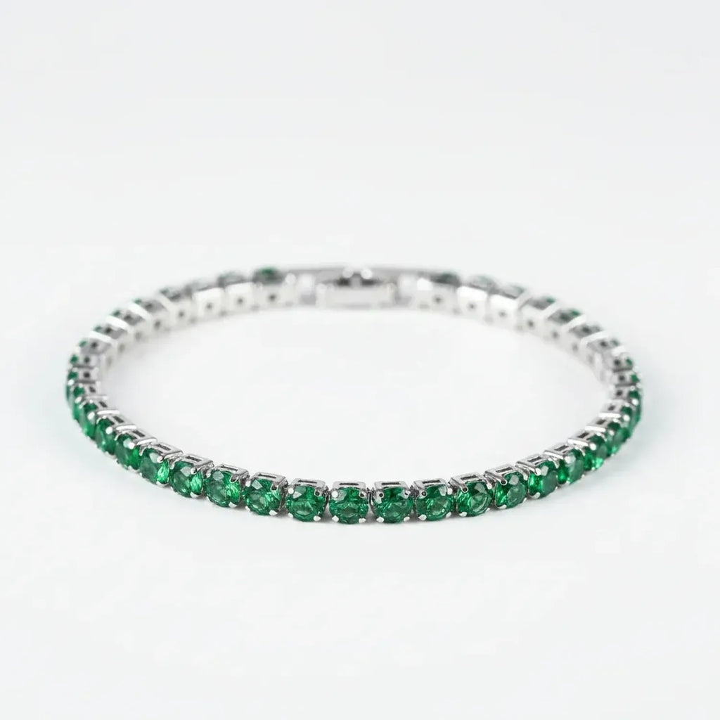 Classic 4mm Cubic Zirconia Tennis Bracelet - Gold & White Gold