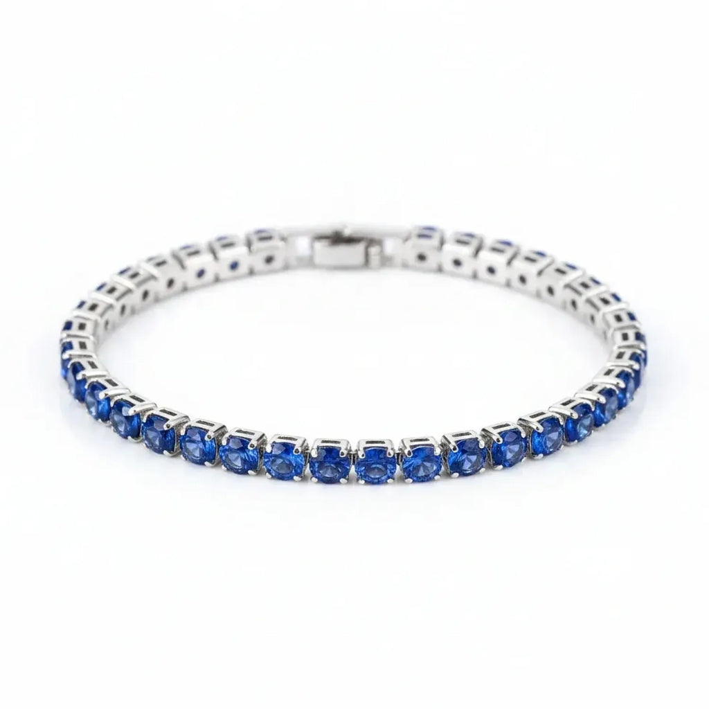 Classic 4mm Cubic Zirconia Tennis Bracelet - Gold & White Gold