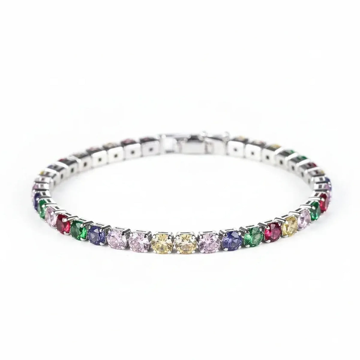 Classic 4mm Cubic Zirconia Tennis Bracelet - Gold & White Gold