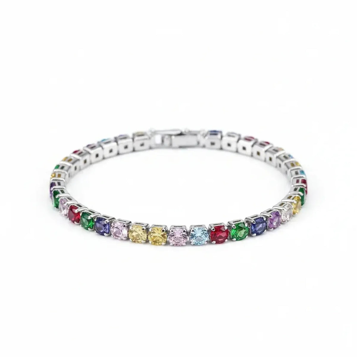 Classic 4mm Cubic Zirconia Tennis Bracelet - Gold & White Gold
