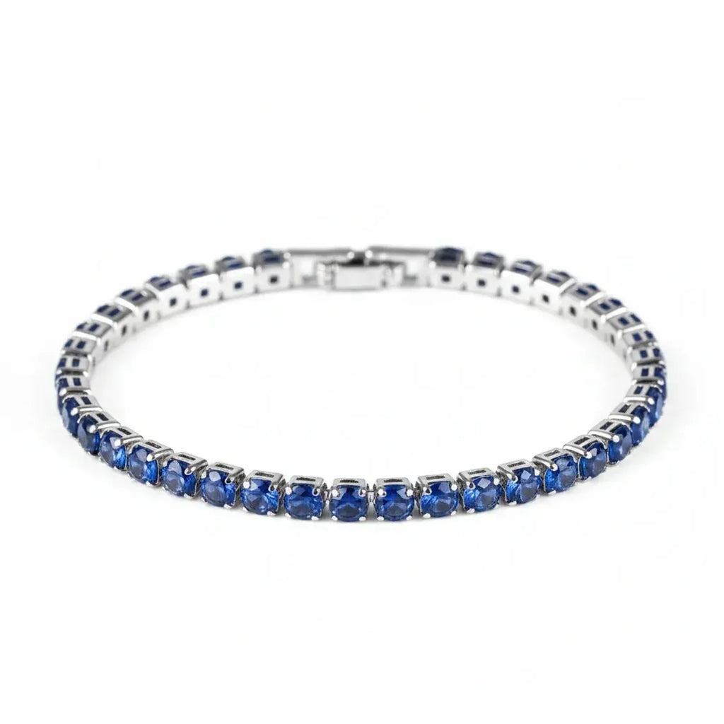 Classic 4mm Cubic Zirconia Tennis Bracelet - Gold & White Gold