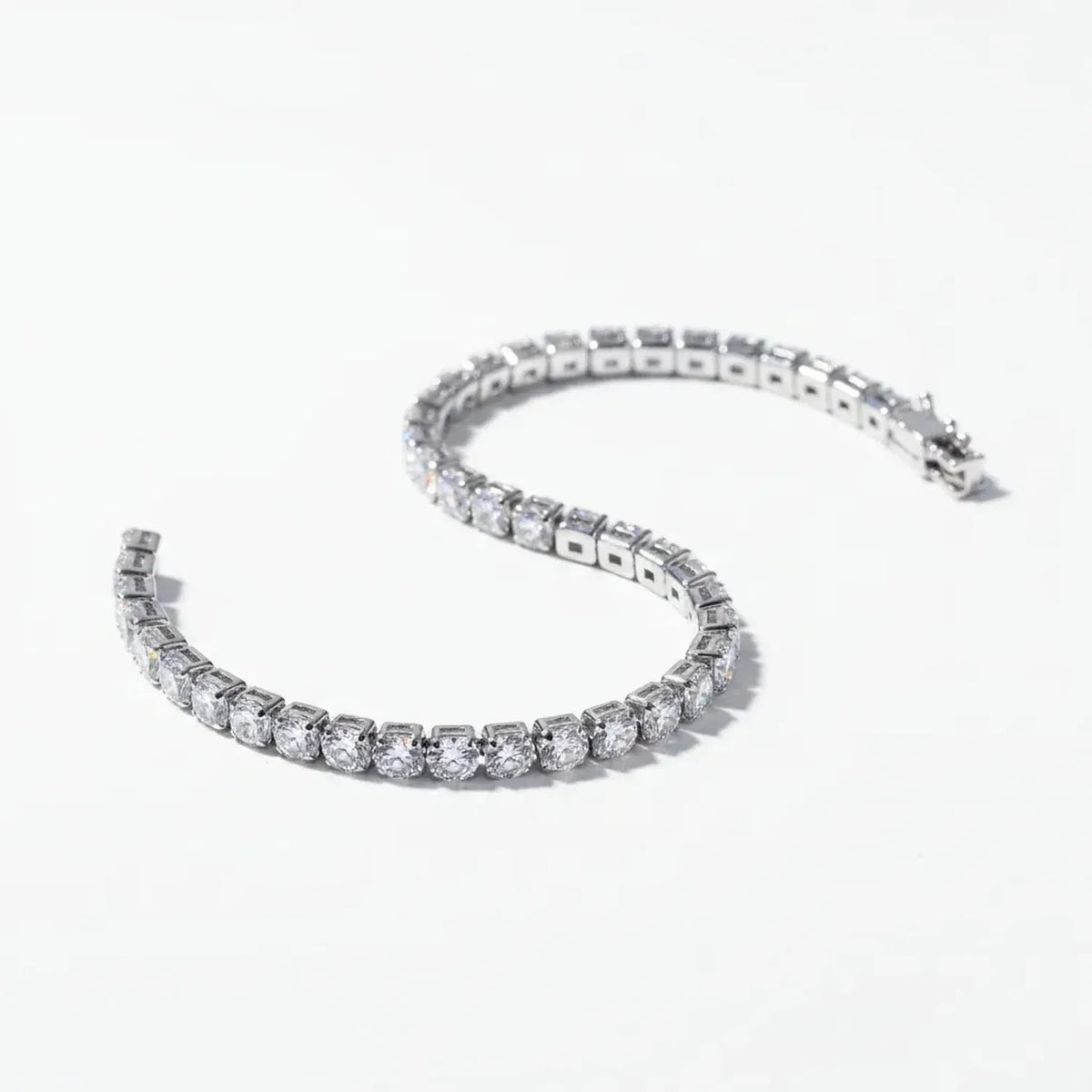 Classic 4mm Cubic Zirconia Tennis Bracelet - Gold & White Gold
