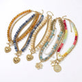 Colorful Beaded Heart Pendant Layered Necklace for Women, Y2K Clavicle Chain