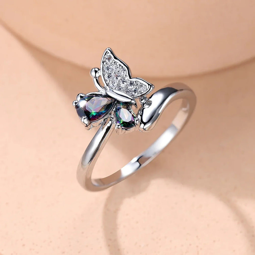 Colorful Butterfly Diamond Ring — Socialite Elegant