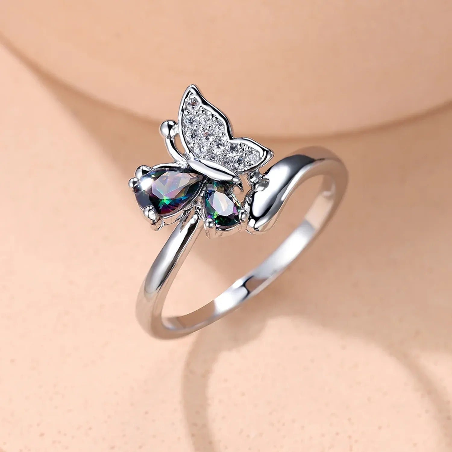 Colorful Butterfly Diamond Ring — Socialite Elegant