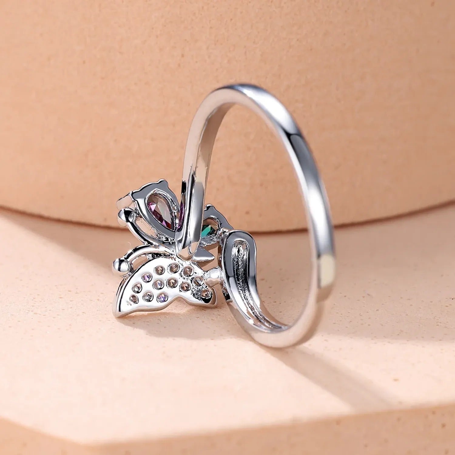 Colorful Butterfly Diamond Ring — Socialite Elegant