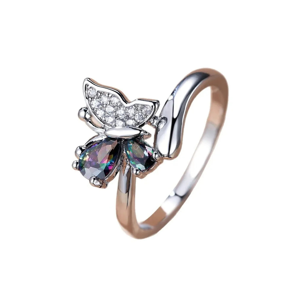 Colorful Butterfly Diamond Ring — Socialite Elegant