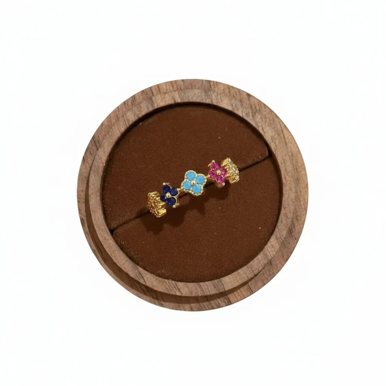 Colorful Four-Leaf Clover Gold-Finish Jewelry Set