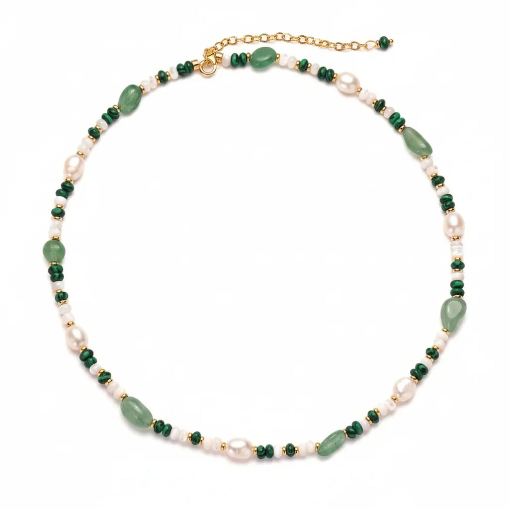 Colorful Natural Stone Snap Necklace & Bracelet
