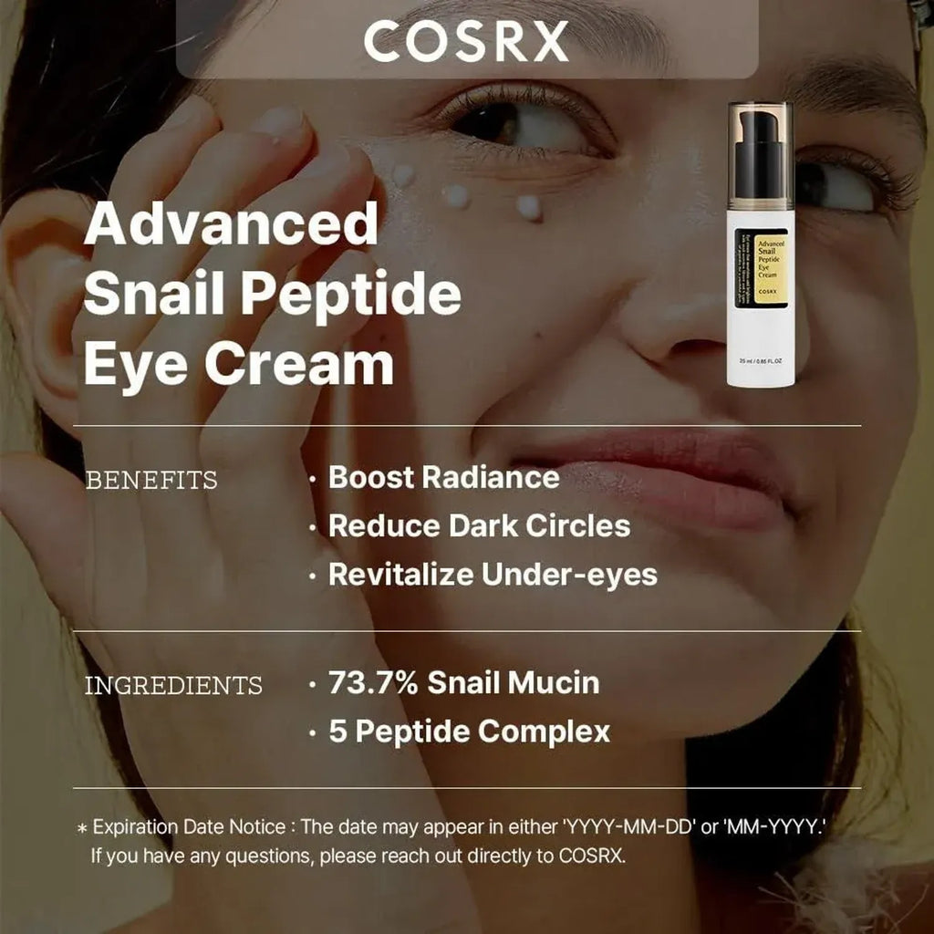 Cosrx — Cosrx Advanced Snail Peptide Eye Cream 25ml - Korean Skin Care