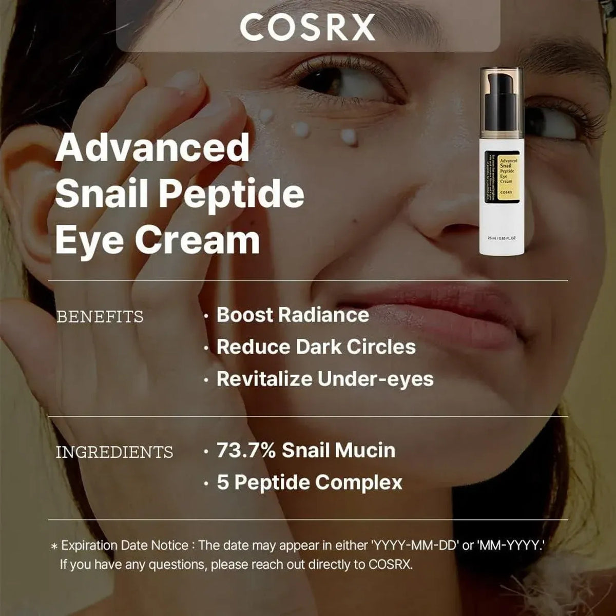 Cosrx — Cosrx Advanced Snail Peptide Eye Cream 25ml - Korean Skin Care
