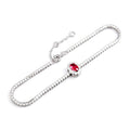 Created Ruby S925 Sterling Silver Vintage Bracelet for Women, Premium Red